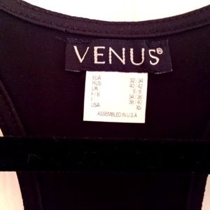 VENUS BLACK TANK DRESS WITH FRINGE BOTTOM